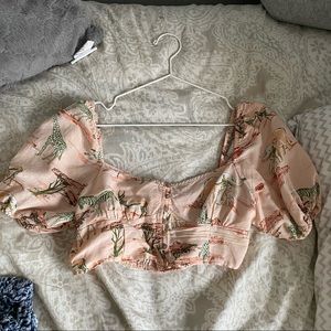 Safari print crop top